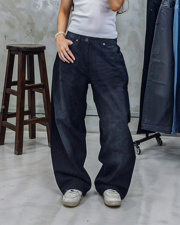 UNISEX Classic Black Baggy Denim Jeans