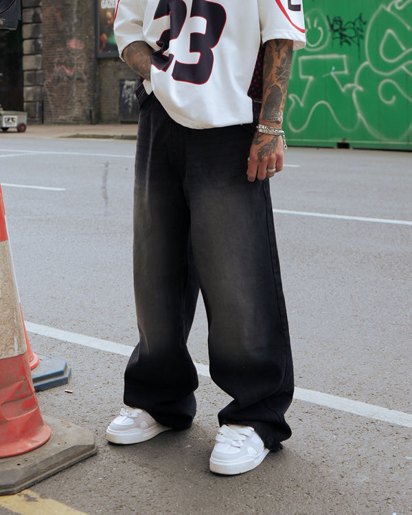 UNISEX Black Washed Super Baggy Denim – Weave Wardrobe