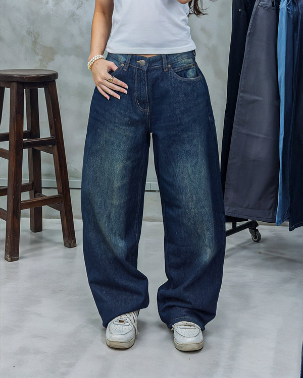 UNISEX Blue Driftwood Baggy Denim Jeans