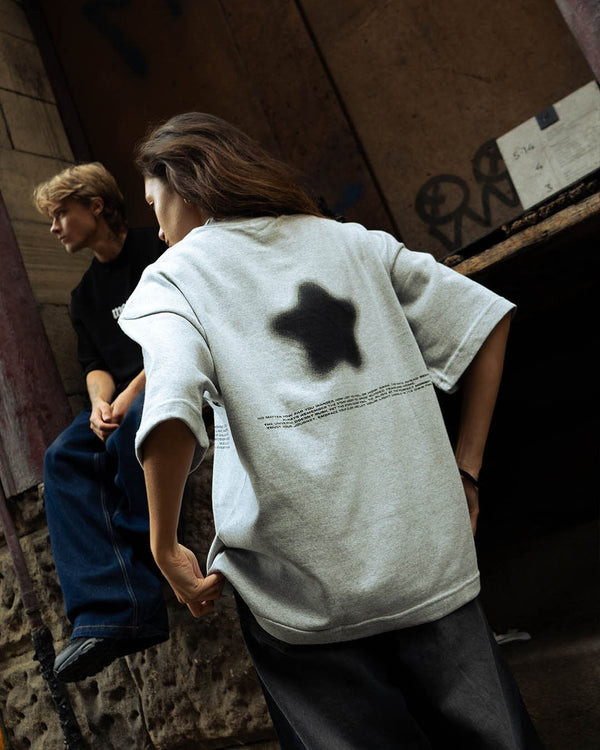 Manifesto Oversized Tee – Ash Grey