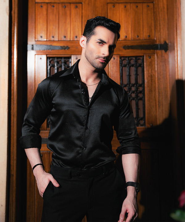 Black Diamond Satin Shirt | Limited Drop